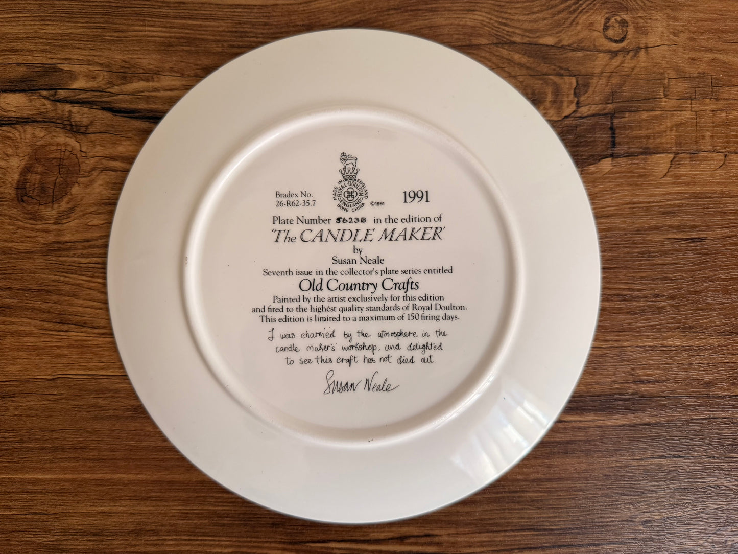 The Candle Maker plate - Royal Doulton England 1991