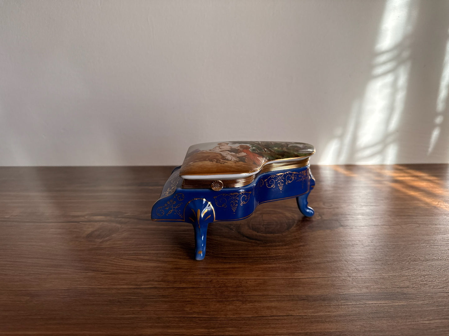 Vintage porcelain piano music box for jewelry Made By R.S company
