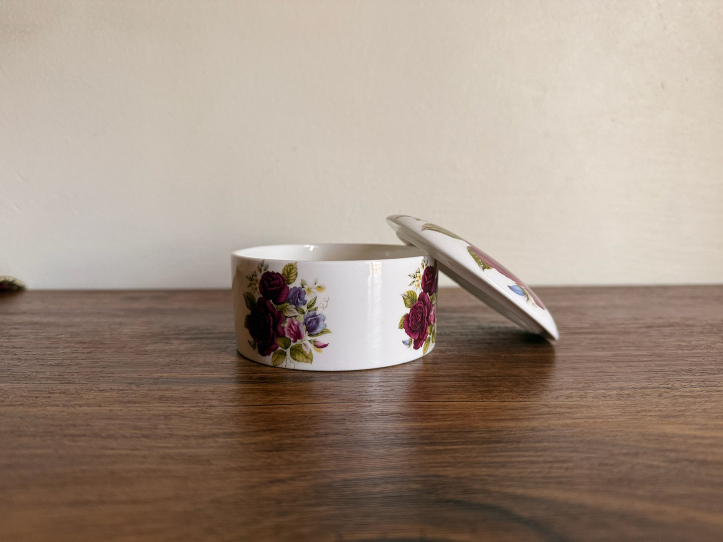 jewelry floral trinket box Made by Royal Stafford 1980S