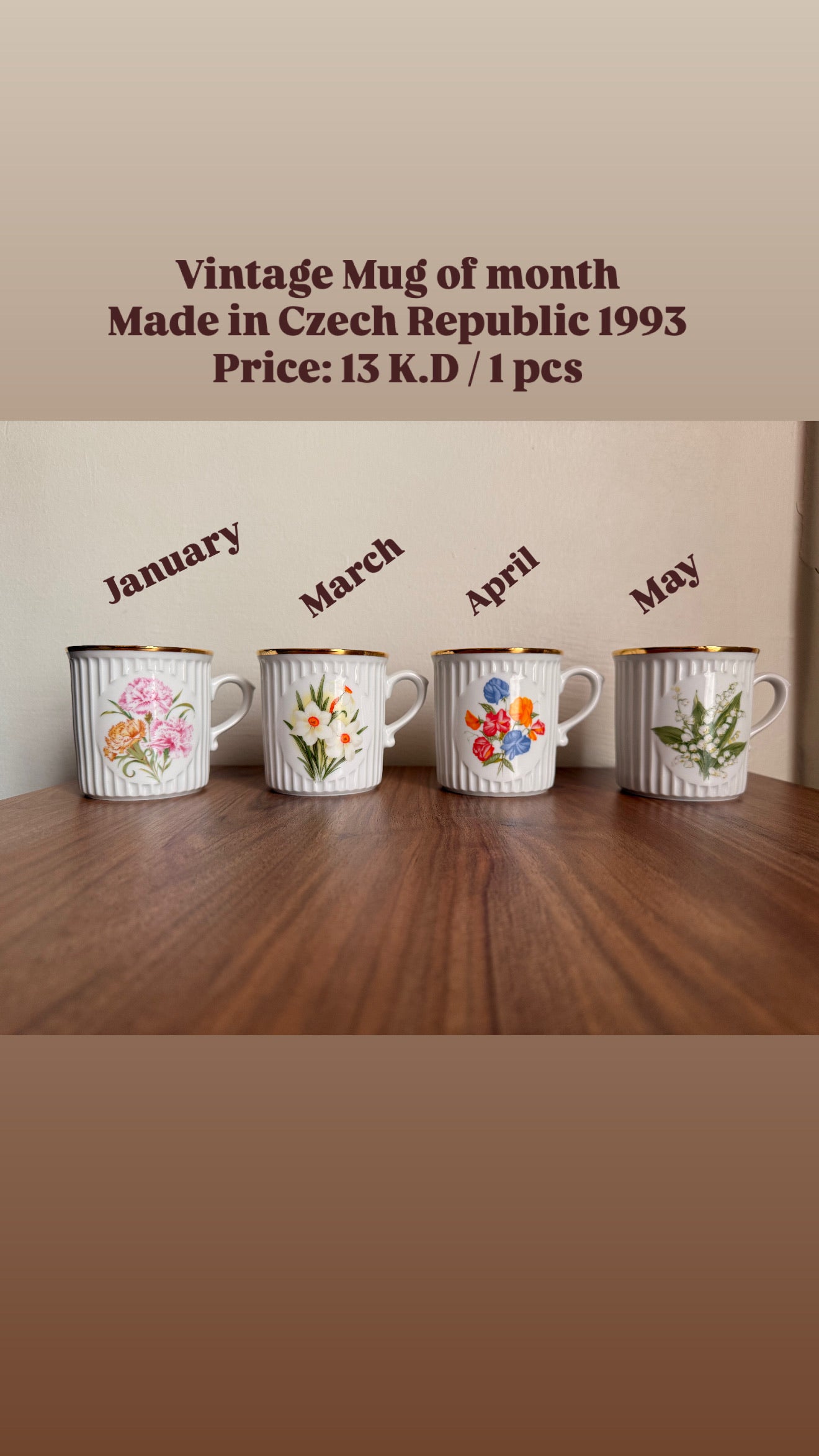 Mug Of MARCH - JANQUIL   flower  1995