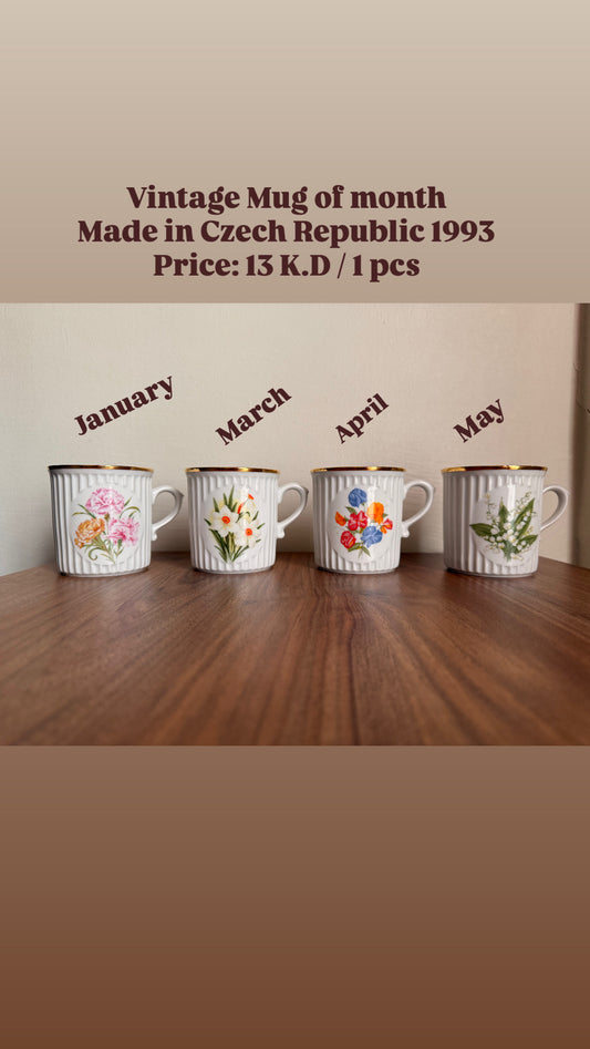 Mug Of MAY - LILY OF THE VALLEY  flower  1995