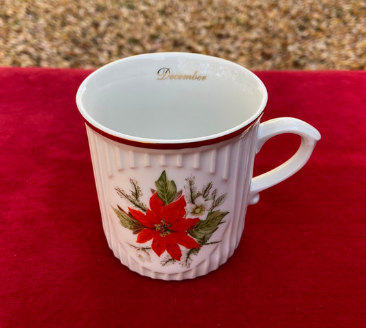 Mug Of DECEMBER - XMAS flower  1995